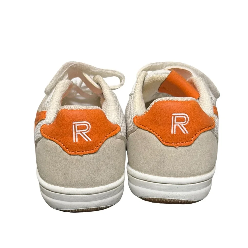 Rockport Sneakers Kids Size 8 White Beige Orange Mesh Low Top EUC